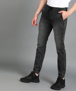 2024 New Fashion Men's Jeans Best Quality Slim Fit Solid <b>Black</b> Casual Wear Ripped Design Mid Waist Pocket Decoration Denim Print - Product Image 3