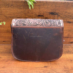 Bolso cruzado de cuero real para mujer, bolso con borlas de cuero de vaca para el pelo occidental, bolsos con patrón Floral en relieve - Product Image 5