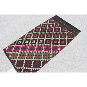 Alfombra de 2.6x5 pies, Alfombra Turca Vintage, Alfombra de Lana con Estampado Animal en Negro y Verde - Product Image 2