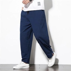 Automne nouveau américain rétro tissé Cargo pantalon hommes 100% coton lavé taille élastique cordon décontracté Anke-attaché pantalon - Product Image 5