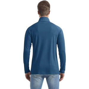 Venta al por mayor 1/4 cremallera pesca Golf correr polos de secado rápido hombres cuarto pulóver activo camisas de manga larga - Product Image 6