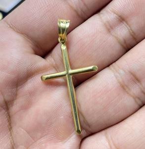 Pendentif croix en or véritable 10 carats, or jaune 10 carats, croix en or massif, 7,5 grammes - Product Image 3