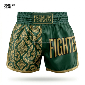 Shorts de Muay Thai personnalisés en gros avec logo, en satin premium, motif traditionnel, pour la boxe, vêtements de combat OEM - Product Image 5