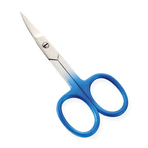 Ciseaux à ongles en acier inoxydable personnalisés avec lame incurvée tranchante Ciseaux à cuticules Coiffure et soins pour bébés Manche en plastique Vente en gros - Product Image 1