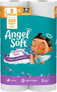 Angel Soft <b>Toilet</b> Paper with Fresh Lavender Scented Tube, 8 Mega <b>Rolls</b> = 32 Regular <b>Rolls</b>, Soft and Strong <b>Toilet</b> Tissue - Product Image 4