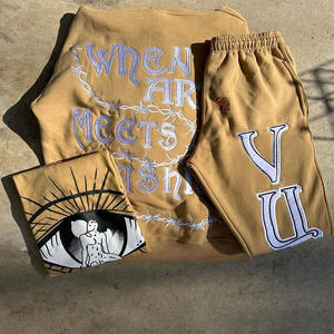 Conjunto Deportivo Informal para Hombre, Sudadera con Capucha y Pantalones de Felpa de Algodón, Tallas Grandes, 400-460GSM, Logotipo Bordado, Venta al Por Mayor - Product Image 6