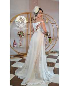 Elegante caftán marroquí blanco sal transpirable Georgette bordado a mano antiestático vestido informal ODM tradicional musulmán - Product Image 1