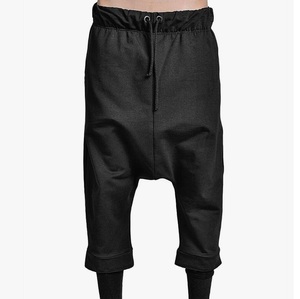 Shorts d'été pour hommes en coton et polyester 100%, séchage rapide, entrejambe tombant, shorts de sport noirs, course à pied, gym, fitness, jogging, ample - Product Image 1