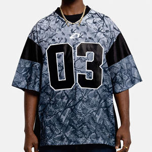 Camiseta de fútbol americano de malla oversize con camuflaje Black Real Tree, de poliéster, estilo urbano, para equipos, con logotipo personalizado, proveedor de marca privada - Product Image 1