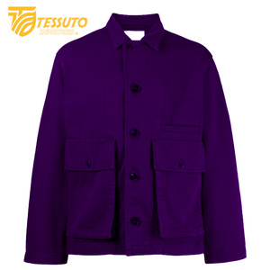 Veste en jean 100% coton tissée en satin pour hommes, vêtements de travail style rue haute, veste décontractée en jean pour hommes, manteaux en laine teintée sur mesure - Product Image 4