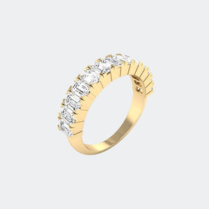 1.30CTW Emerald Cut Bar <b>Set</b> Half Eternity <b>Ring</b> Lab Grown Diamond D E F Color VVS VS Gold White Rose Gold <b>Women</b> Jewelry - Product Image 1