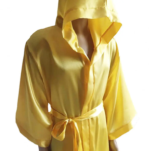 Robe de boxe à capuche pour adultes, respirante, couleur unie, longueur genou, pour hommes et femmes, costume de cosplay de combat avec ceinture - Product Image 3