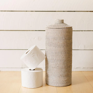 Porte-papier toilette en rotin, conteneur en rotin naturel, fait à la main, rangement de salle de bain - Product Image 2