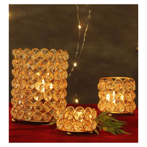 Vente en gros de nouveaux bougeoirs en cristal avec une atmosphère de vacances, ornements de vacances pour le salon et la maison - Product Image 3