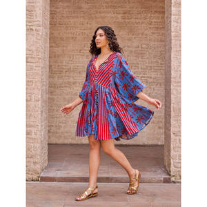 Robe midi en coton fleuri Anaya avec volants pour les fêtes - Product Image 3