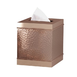 Premium Quality Metal CE Certified Tissue <b>Box</b> Tableware Decorative Serving Copper Plated Set of 2 Modern - Product Image 2