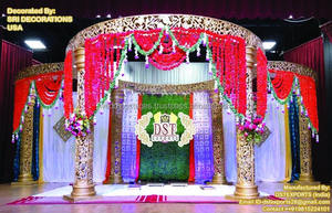 Montaje de Mandap para Bodas Punjabi al Aire Libre, Mandap de Tres Postes para Bodas Sikh Punjabi, Mandap de Tres Postes para Ceremonias de Boda Sikh LONDRES - Product Image 4