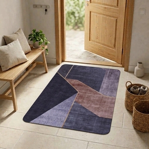 DarianA Hexagon 60x90 cm Geometric Pattern Polyester Bath <b>Mat</b> Rectangle Thin Anti-Slip Non-Slip Rubber Backed Digital Printed - Product Image 6