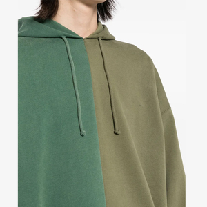 Sweat à capuche décontracté pour hommes personnalisé en gros Creative Goutte épaule bicolore Color-Block Panel Design 100% coton Broderie Hoodie - Product Image 3