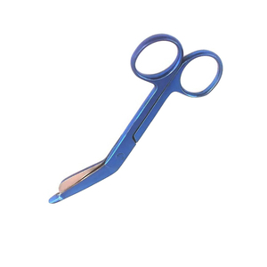 Ciseaux de chirurgie enduits de couleur bleue 115mm ciseaux de salle de chirurgie chirurgicale professionnels droits en acier inoxydable - Product Image 3