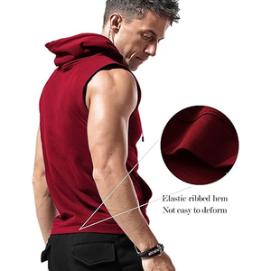 Camisetas sin mangas con capucha de entrenamiento para hombres para deportes culturismo Stringer Muscle Cut Off camiseta sin mangas gimnasio sudaderas estilo OEM - Product Image 3