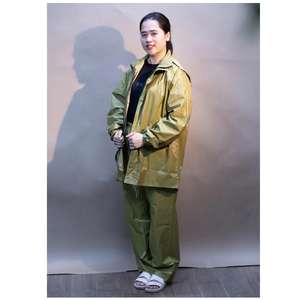 Chaqueta y pantalones impermeables 190T de nailon de alta calidad de fabricante OEM, ropa impermeable ligera impermeable a precio asequible - Product Image 2