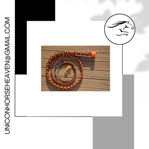 ROYAL INTERNATIONAL Precio al por mayor Látigo de cuero genuino marrón de 8 pies para caballo con mango de madera antideslizante, látigo de toro para Halloween - Product Image 3