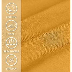 Nuevo Pantalón de Mujer con Cintura Elástica y Cordón Ajustable, Estilo de 3 Bolsillos, Transpirable, de Secado Rápido, Ecológico, de Algodón/Poliéster Amarillo Sólido - Product Image 5