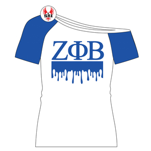 Zeta Phi Beta hors épaule sweat sur mesure t-shirts sororité Zeta Phi Beta broderie femmes coton Jersey t-shirts T-Shirts - Product Image 1