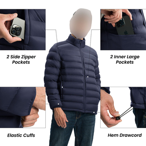 บริการ OEM เสื้อแจ็คเก็ตผู้ชายแฟชั่นดีไซน์ใหม่สำหรับฤดูหนาว แจ็คเก็ตพัฟเฟอร์แบบมันเงา อุ่นสบาย บุใยสังเคราะห์ ขายส่ง แจ็คเก็ตบับเบิ้ลบอมเบอร์พัฟเฟอร์สำหรับกิจกรรมกลางแจ้ง - Product Image 6