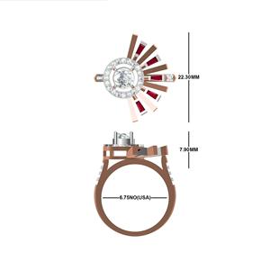 แหวนเพชรที่เปล่งประกายในห้องปฏิบัติการมีสไตล์10K 14K 18K เครื่องประดับทองแบบมีจริยธรรม - Product Image 2