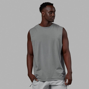 Summer Muscle Fit Men's Training Workout Tank Tops Bodybuilding Cuff Off Shirts Custom Print Men Sleeveless Gym Stringer For Men - Product Image 1