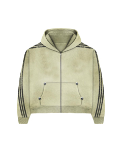 2025 algodón francés Terry serigrafía sudaderas con capucha pantalones acampanados con paneles ropa de calle lavado ácido chándales de hombre transpirables - Product Image 2