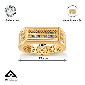 แหวนพลอยทรงวงรีชุบทอง 18K สำหรับผู้ชาย ดีไซน์รูปดวงตา - Product Image 6