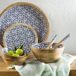 Cuenco de madera multiusos de madera de mango Premium con estampado esmaltado para utensilios de cocina de diseño Premium de alta calidad - Product Image 6