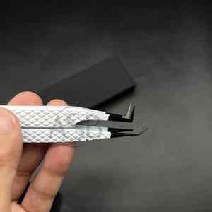 Pince à épiler pour cils à poignée en diamant blanc noir pince à épiler professionnelle en acier inoxydable personnalisée gravée en coeur - Product Image 5