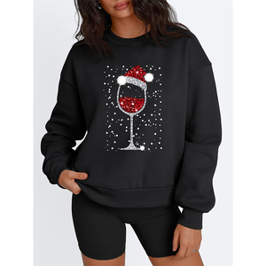 Pull oversize pour femme en chenille à motif graphique, épaules tombantes, pour les fêtes de Noël et la Saint-Valentin, vente en gros - Product Image 5