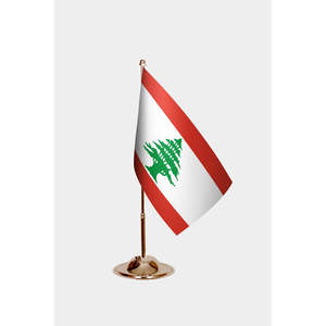 Bandera de escritorio de Líbano 3x5 pies, bandera de mano con asta de aluminio, tela impresa digitalmente, poliéster, seda, bandera mundial, para exhibición en coche, uso en seguros - Product Image 2