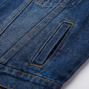 Chaqueta de Mezclilla para Hombre, Color Azul Marino, Invierno, Nueva Colección, Alta Calidad, Botones Cubiertos, Cuello Alto, Tallas Grandes, Logotipo Frontal - Product Image 5