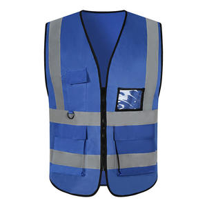 Logotipo personalizado 100% Poliéster Guardia DE SEGURIDAD Chaleco transpirable reflectante de alta visibilidad Cremallera frontal Chaleco de seguridad para trabajadores - Product Image 3