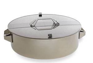 หม้อปรุงอาหารสแตนเลสสตีลหุ้มฉนวนสองชั้นสีเงินสำหรับร้านอาหารโรงแรมและเครื่องครัวใช้ในบ้าน - Product Image 4