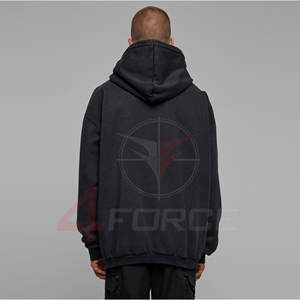 Sudadera con Capucha para Hombre, Lavado Ácido, 500GSM, Felpa de Algodón, Talla Grande, Sudadera Holgada, Fabricante de Ropa Urbana, Etiqueta Privada OEM, Personalizable - Product Image 3