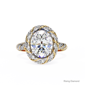 แหวนเพชรวงแหวนสำหรับหมั้นรัศมีวงแหวนทองเหลืองของขวัญครบรอบปี4.0 CT - Product Image 1