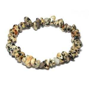 Pulsera de Chips de jaspe dálmata Natural para mujeres y hombres, pulsera de piedra de cristal curativa, protección de alegría, joyería espiritual - Product Image 1