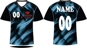 ชุดฟุตบอลพิมพ์ลายดิจิทัลระบายอากาศ ชุดฟุตบอลแบบซับลิเมชั่น น้ำหนักเบา แห้งเร็ว ผลิตจากโพลีเอสเตอร์ ชุดทีม ผลิตโดยโรงงาน OEM - Product Image 2