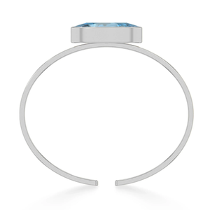 925 Sterling Silver Twister Bracelet Suisse Bleu Topaze Forme Ovale Naturel Lunette Réglage Pierre De Coupe À La Mode Femmes Cadeau Fête - Product Image 3