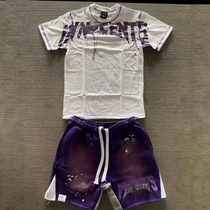 ชุดกางเกงขาสั้นลำลองสำหรับผู้ชายชุดเสื้อผ้าคู่แบบปรับแต่งได้ชุดเสื้อผ้าฤดูร้อนสไตล์ล่าสุดมีโลโก้พิมพ์ลาย - Product Image 3