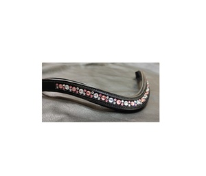 Nuevo Hot Fix Crystal Soft acolchado de cuero genuino Horse Brow Band Horse Bling Brow Band - Product Image 2