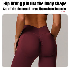 Legging de yoga athlétique Tik Tok V pour femmes, vêtements de sport de qualité supérieure, sans couture, tie-dye, taille haute, pantalon de yoga avec effet push-up, vêtements de sport - Product Image 3