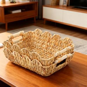 Panier de rangement en jacinthe d'eau, panier de rangement fait à la main, vente en gros, écologique, fabriqué au Vietnam - Product Image 1